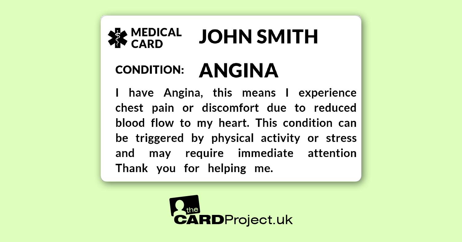 Angina Medical Mono ID Card  (FRONT)